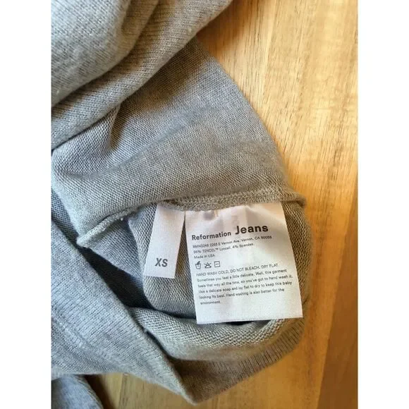 Reformation Jeans Turtleneck Sweater Dress XS Gray - Picture 7 of 7
